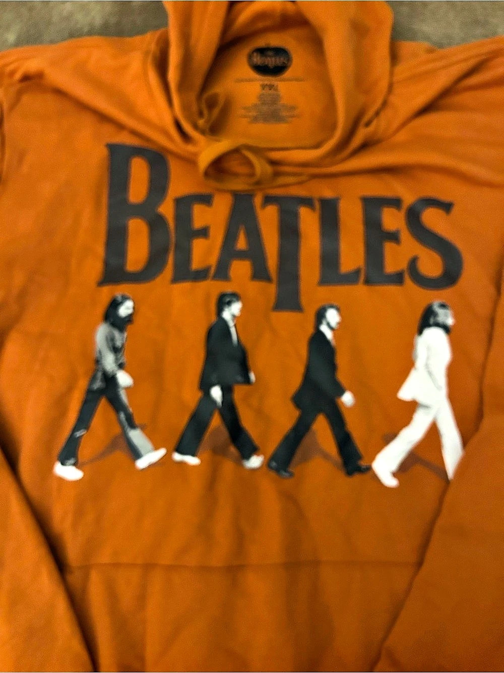 The Beatles Abbey Road Orange Hoodie Graphic Hoodie Orange XL - Picture 3 of 4